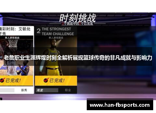 老詹职业生涯辉煌时刻全解析展现篮球传奇的非凡成就与影响力 老詹职业生涯辉煌时刻全解析展现篮球传奇的非凡成就与影响力